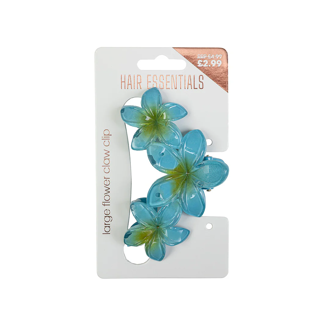 Beauty Outlet 3 Flower Claw Clip Blue BEAU547