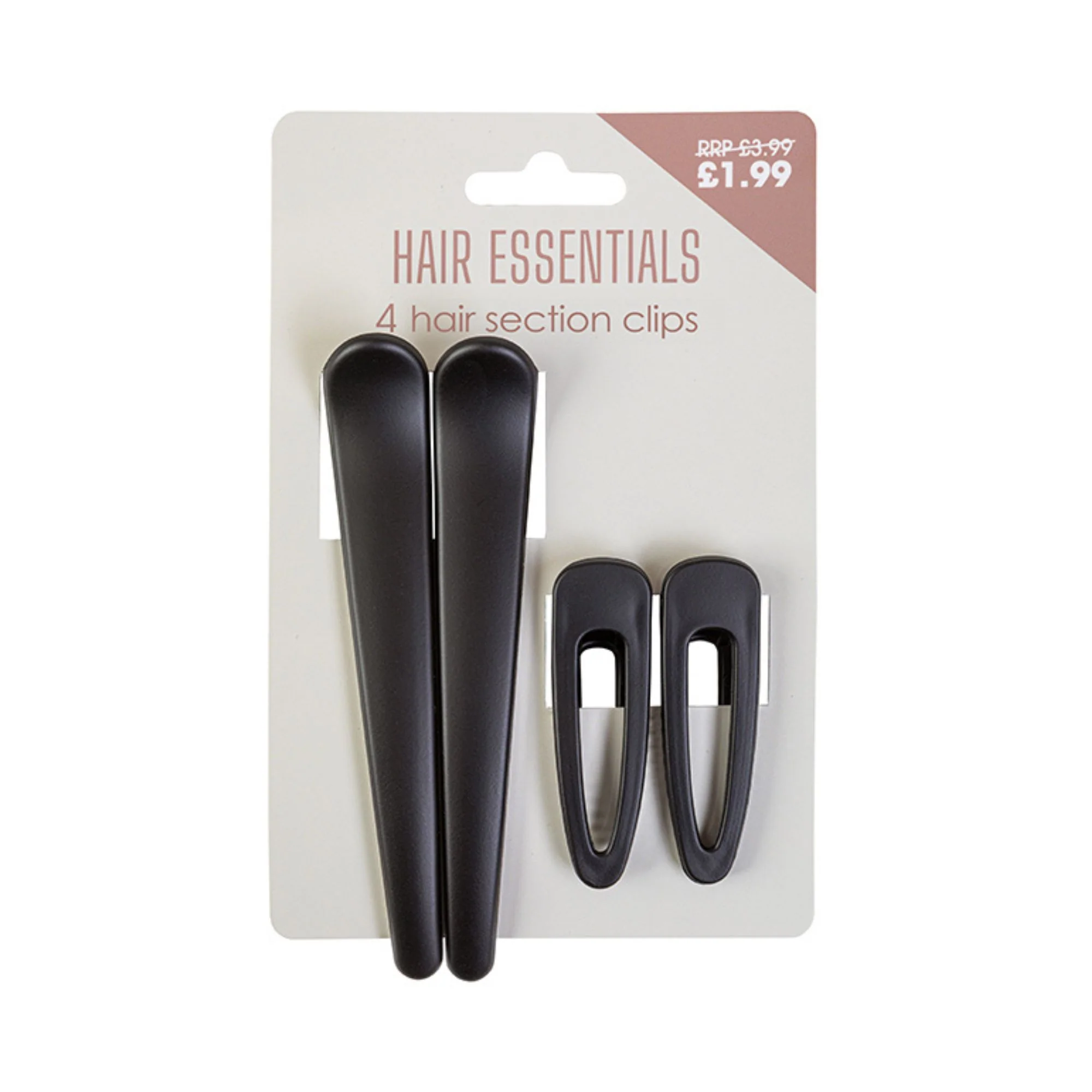 Beauty Outlet 4 Section Clips Black BEAU538