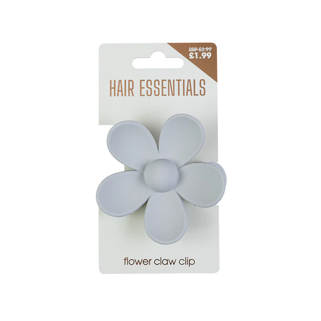 Beauty Outlet Flower Claw Clip Grey BEAU474