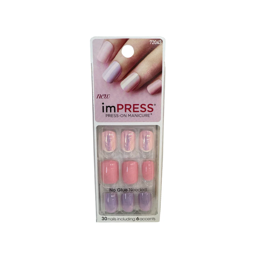 Kiss Impress 30 Nails All Gold Digger Purple Chrome 72043