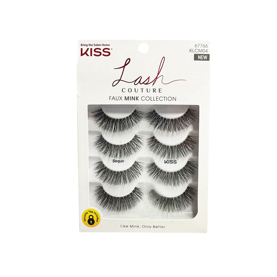 Kiss Lash Couture Faux Mink False Lashes 4 Pack Sequin KLCM04