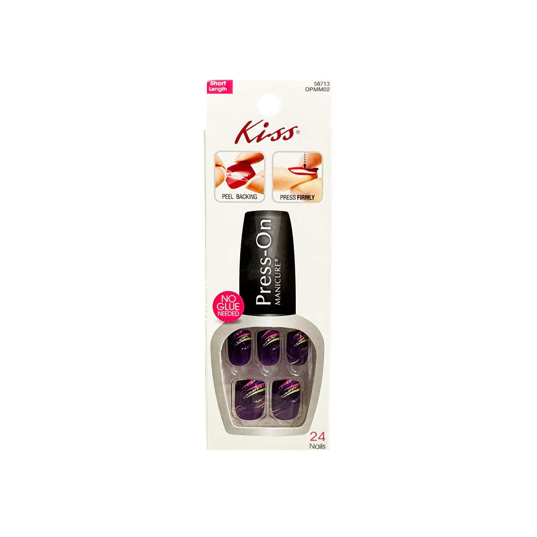 Kiss Press On Manicure 24 Short Length Nails 58713 DPMM02