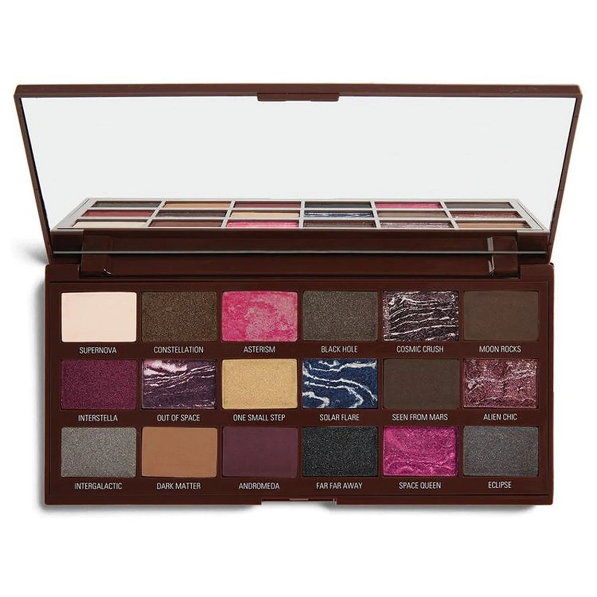 Tester Revolution Chocolate Galactic Chocolate Eyeshadow Palette