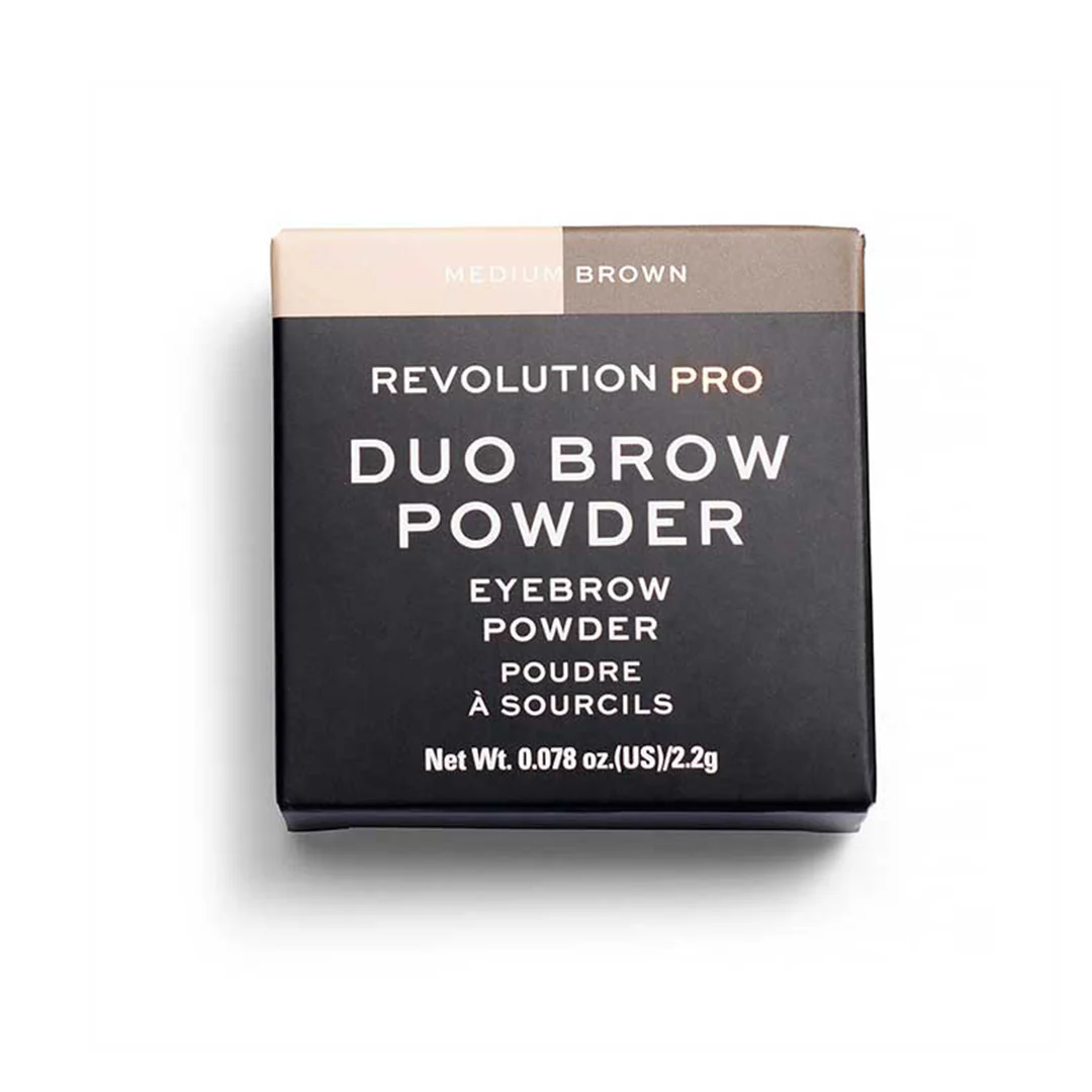 Revolution Pro Duo Brow Powder Eyebrow Powder Medium Brown - Image 2