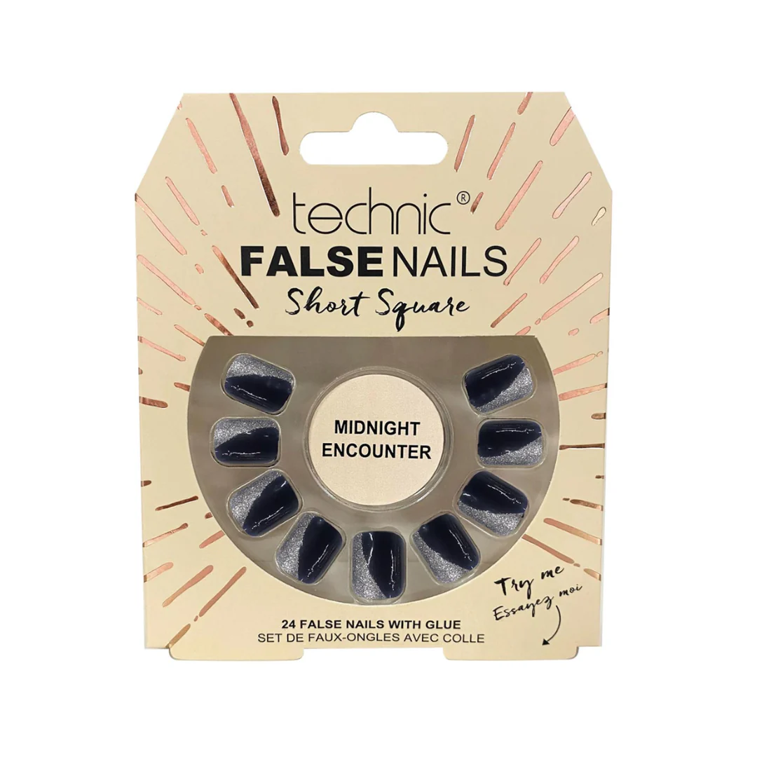 Technic Medium Coffin False Nails Midnight Encounter