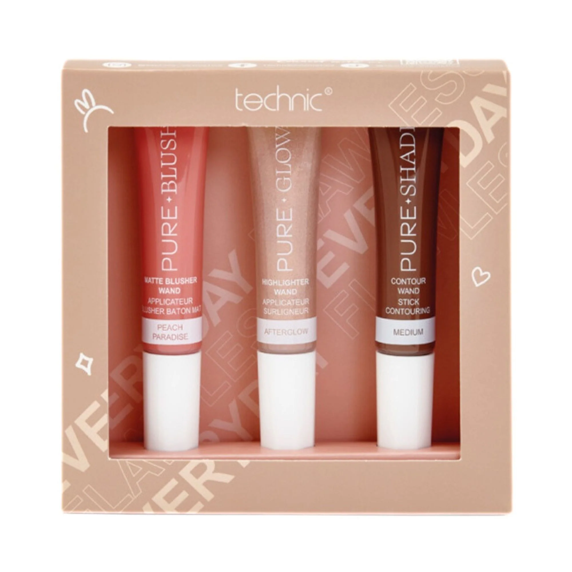 Technic Pure Glow Trio Liquid Blush, Highlighter & Bronzer