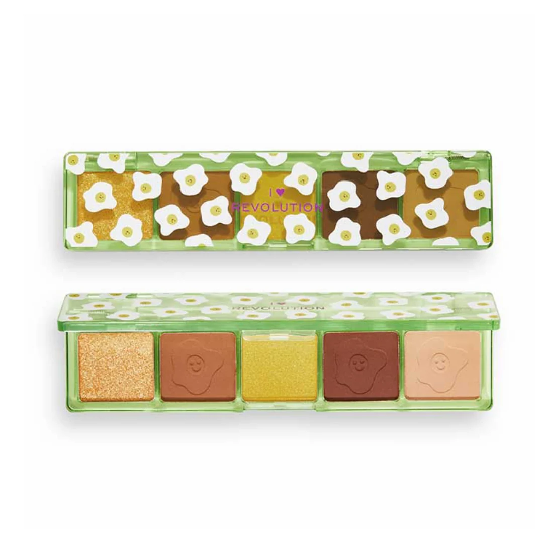 TESTER Revolution I Heart Revolution Mini Match Eyeshadow Palette Fried Egg